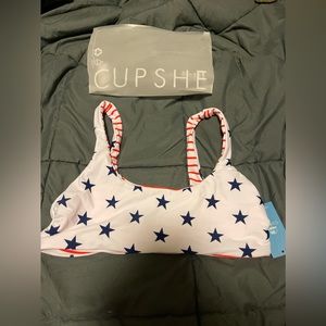 Brand New with Tags Cupshe Reversible Bikini Top, Medium